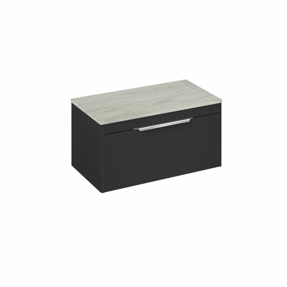 Shoreditch 85cm single drawer Matt Grey with Concrete Haze Worktop